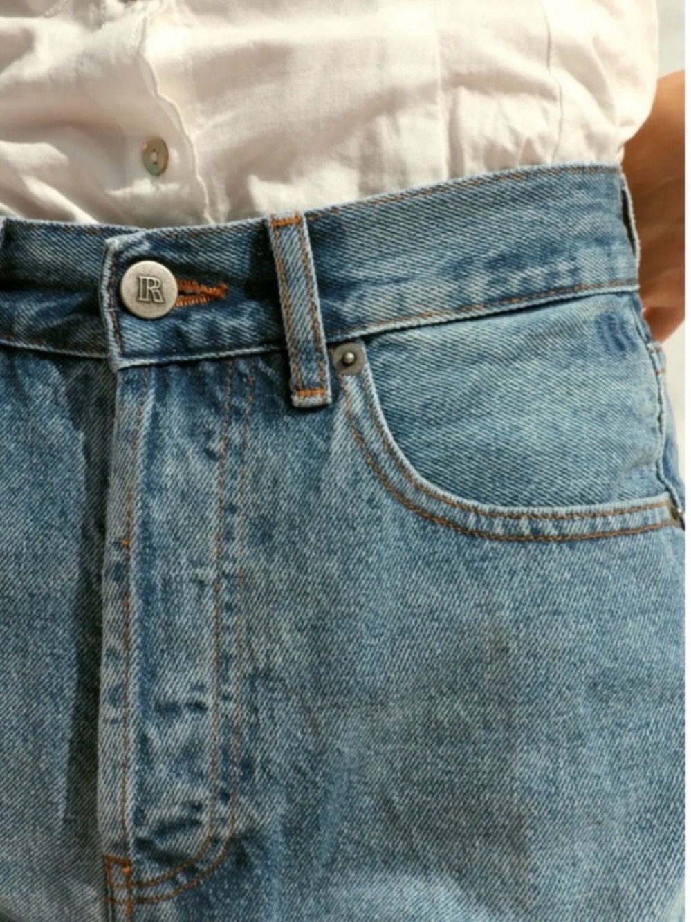 New Rouje Paris High Waisted Denim Shorts Adam size 2 FR34 - Picture 5 of 15